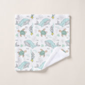 Fun Nautical WhalSea Turtle Pattern Badhandtuch Set (Waschlappen)