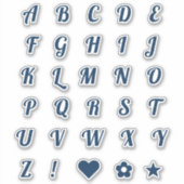 Fun Navy Blue Alphabet Initial Monogram Letters Aufkleber (Vorderseite)