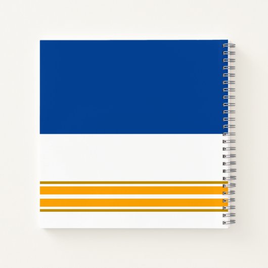 Fun Navy Blue Bright Yellow White Racing Streifen Notizblock (Rückseite)