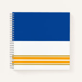 Fun Navy Blue Bright Yellow White Racing Streifen Notizblock (Vorderseite)