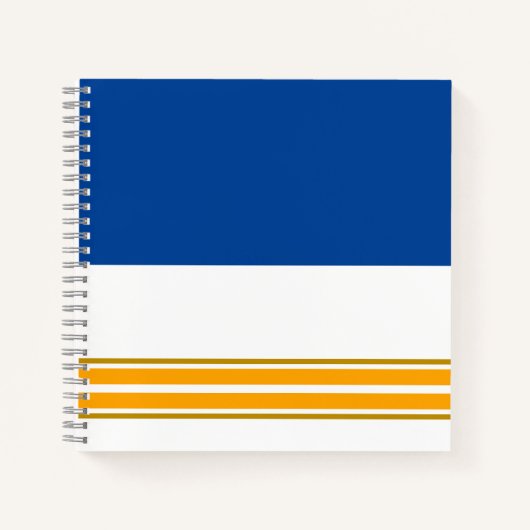 Fun Navy Blue Bright Yellow White Racing Streifen Notizblock (Vorderseite)