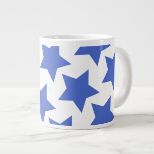 Fun Navy Blue Stars Muster Jumbo Tasse