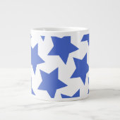 Fun Navy Blue Stars Muster Jumbo Tasse (Vorderseite)