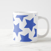 Fun Navy Blue Stars Muster Jumbo Tasse (Rechts)