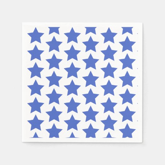 Fun Navy Blue Stars Musterpapier Napkins Serviette (Vorderseite)