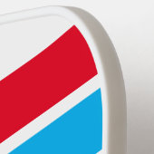 Fun Navy White Hright Red Sky Blue Racing Streifen Pickleball Schläger (Linke Seite)