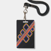 Fun Neon 80's Music Birthday Party Abzeichen Ausweis (Rückseite mit Lanyard)