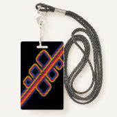 Fun Neon 80's Music Birthday Party Abzeichen Ausweis (Rückseite mit Schlüsselband)