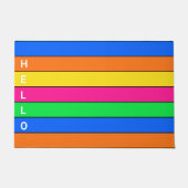 FUN NEON FLUORESCENT FARBSTRIPE LINIEN HELLO TEXT FUßMATTE (Vorderseite)