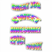 Fun Neon Förderung der Motivation Regenbogen Worte Aufkleber (Vorderseite)