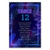 Fun Neon Glow Party Escort Tischnummer (Rückseite)