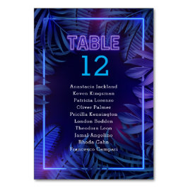 Fun Neon Glow Party Escort Tischnummer