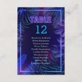 Fun Neon Glow Party Escort Tischnummer (Rückseite)