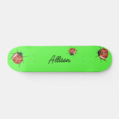 Fun neon green Ladybug Skateboard (Horizontal)