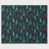 Fun Neon Niedlicher Weihnachtsbaum Geschenkpapier (Flach)