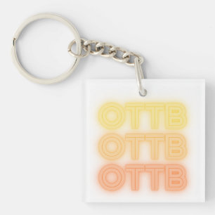 Fun Neon Retro Pferd OTTB Vollblüter Racehorse Schlüsselanhänger