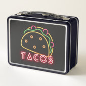 Fun Neon Tacos Symbol Metall Brotdose (Rückseite)