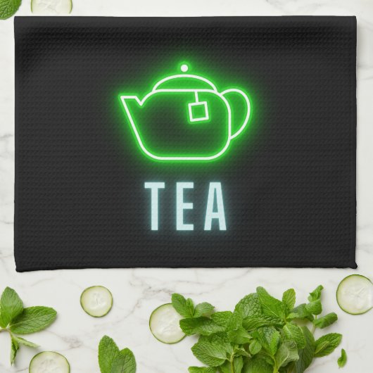 Fun Neon Teapot Geschirrtuch (Gefaltet)