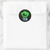 Fun Neon Teapot Runder Aufkleber (Tasche)