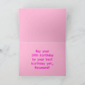 Fun, Nerdy, Geeky, Pink, 8-Bit Style 18th Birthday Karte (Innenseite)