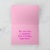 Fun, Nerdy, Geeky, Pink, 8-Bit Style 92nd Birthday Karte (Innenseite)