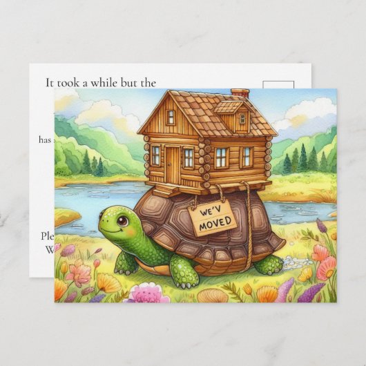 Fun New Address Postcard Postkarte (Vorne/Hinten)