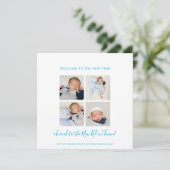 Fun New Baby Happy New Year 4 Foto Collage Blue (Stehend Vorderseite)