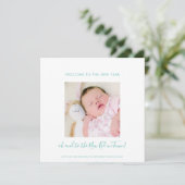 Fun New Baby Happy New Year One Foto Aquamarin Whi (Stehend Vorderseite)