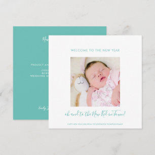 Fun New Baby Happy New Year One Foto Aquamarin Whi