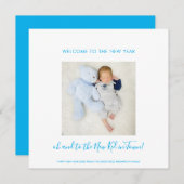 Fun New Baby Happy New Year One Foto Blue White (Vorne/Hinten)