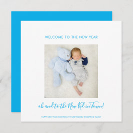 Fun New Baby Happy New Year One Foto Blue White