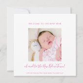 Fun New Baby Happy New Year One Foto Pink White (Vorderseite)