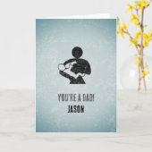 Fun New Vater - Vater Flasche fütternd Baby Custom Karte (Gelbe Blume)