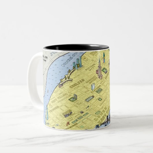 Fun New York City Map Kaffee Tasse (Vorderseite Links)