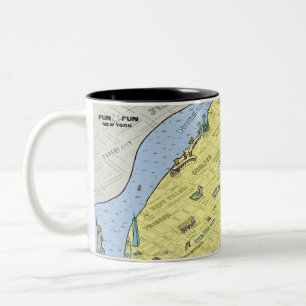 Fun New York City Map Kaffee Tasse