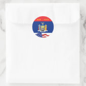 Fun New York Flag mit Stares Stripes Runder Aufkleber (Tasche)