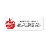Fun New York Red Apple New Address Label (Vorne)