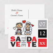 Fun Niedlich Bride Groom Save the Date Postkarten (Vorne/Hinten)