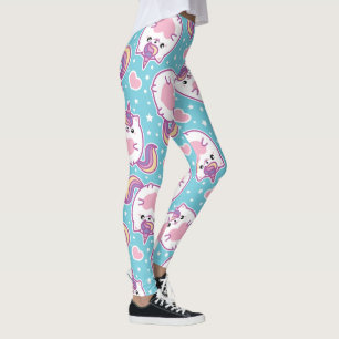 Fun Niedlich Chubby Kitschy Unicorn Kitty Leggings