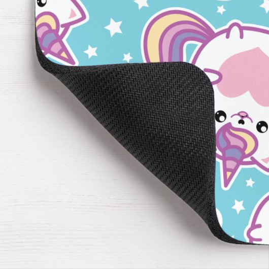 Fun Niedlich Chubby Kitschy Unicorn Kitty Mousepad (Ecke)