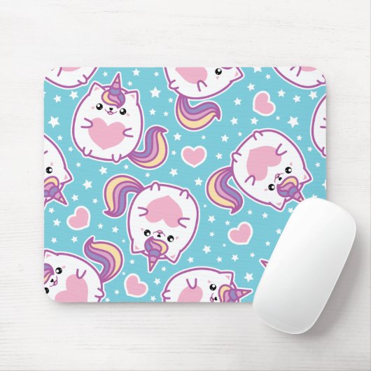 Fun Niedlich Chubby Kitschy Unicorn Kitty Mousepad (Mit Mouse)