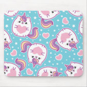 Fun Niedlich Chubby Kitschy Unicorn Kitty Mousepad (Vorne)