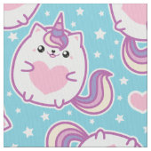 Fun Niedlich Chubby Kitschy Unicorn Kitty Stoff (Nahaufnahme)