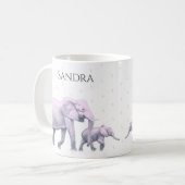 Fun Niedlich d Pink Elephants Moderne Kaffeetasse (Vorderseite Links)