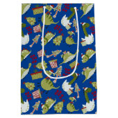 Fun Niedlich Dinosaurier präsentiert Baummuster We Mittlere Geschenktüte (Rückseite)