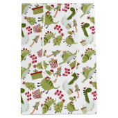 Fun Niedlich Dinosaurier präsentiert Baummuster We Mittlere Geschenktüte (Rückseite)