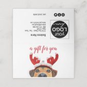 Fun Niedlich Dog Rentier Weihnachtsgeschenkkarte f Platzkarte (Außenseite Aufgefaltet)