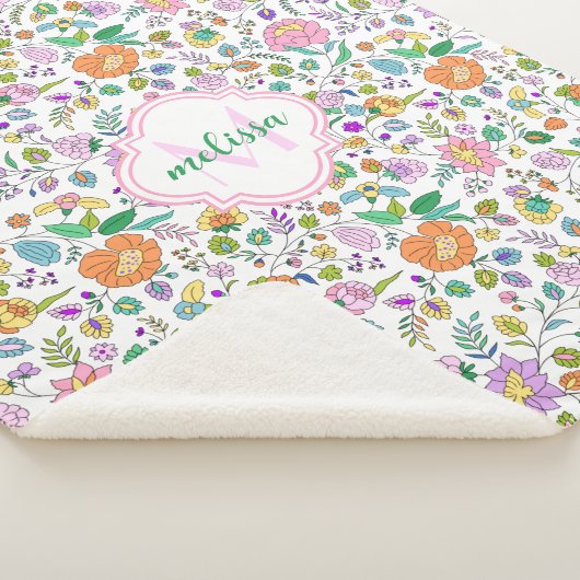 Fun Niedlich farbenfrohe blumenmonogram Baby Girl Sherpadecke (3/4)