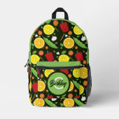 Fun Niedlich Food Kids Monogramm Bedruckter Rucksack (Vorderseite)