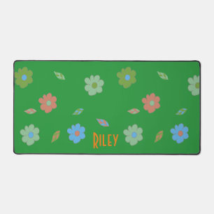 Fun Niedlich Girls Green Retro Blume Schreibtischunterlage